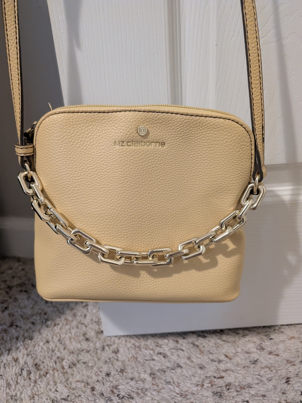Liz Claiborne Yellow Crossbody with Gold Chain